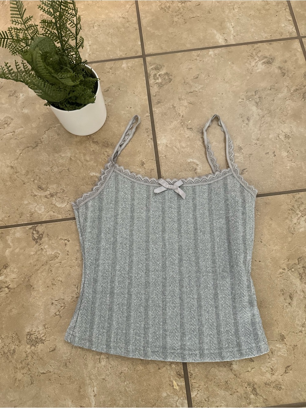 GREY KNIT TANK TOP